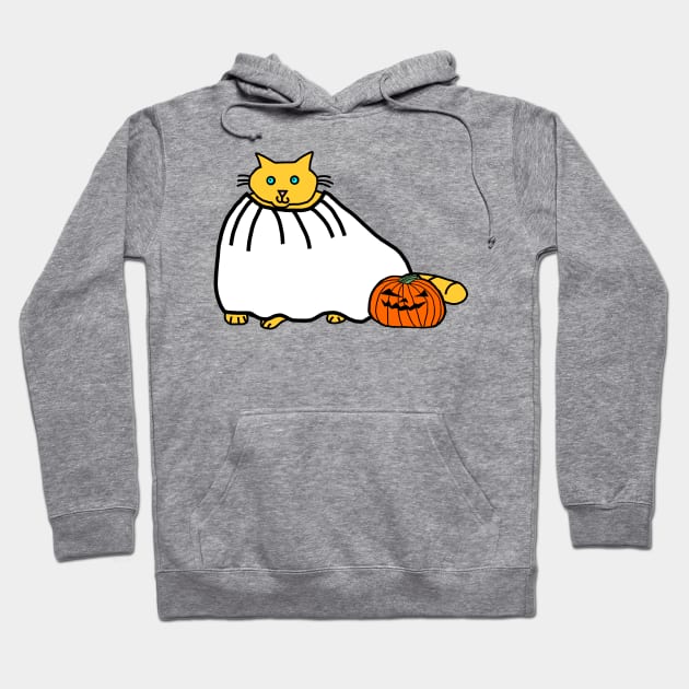 Chonk Cat Getting Ready for Halloween Horror Hoodie by ellenhenryart